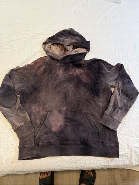 ATM Anthony Thomas Melillo Washed Black and Dusty Rose Hoodie